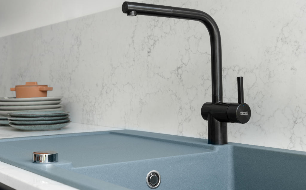 Grifo Monomando Electronico Atlas Neo Sensor Pull-Out Inox Negro - 2