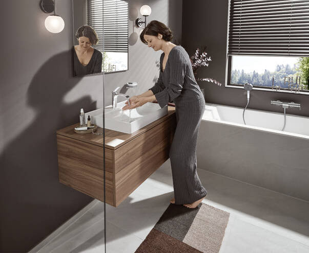 Grifo Mezclador monomando de lavabo Vivenis 110 sin vaciador automático Cromado Hansgrohe - 7