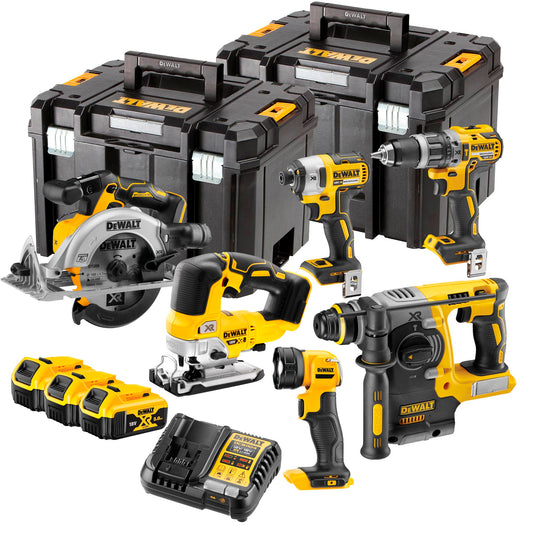 Kit 6 utensili 18V + 3bat 5Ah + Caricatore DCB115 + 2x TSTAK Dewalt DCK690P3T