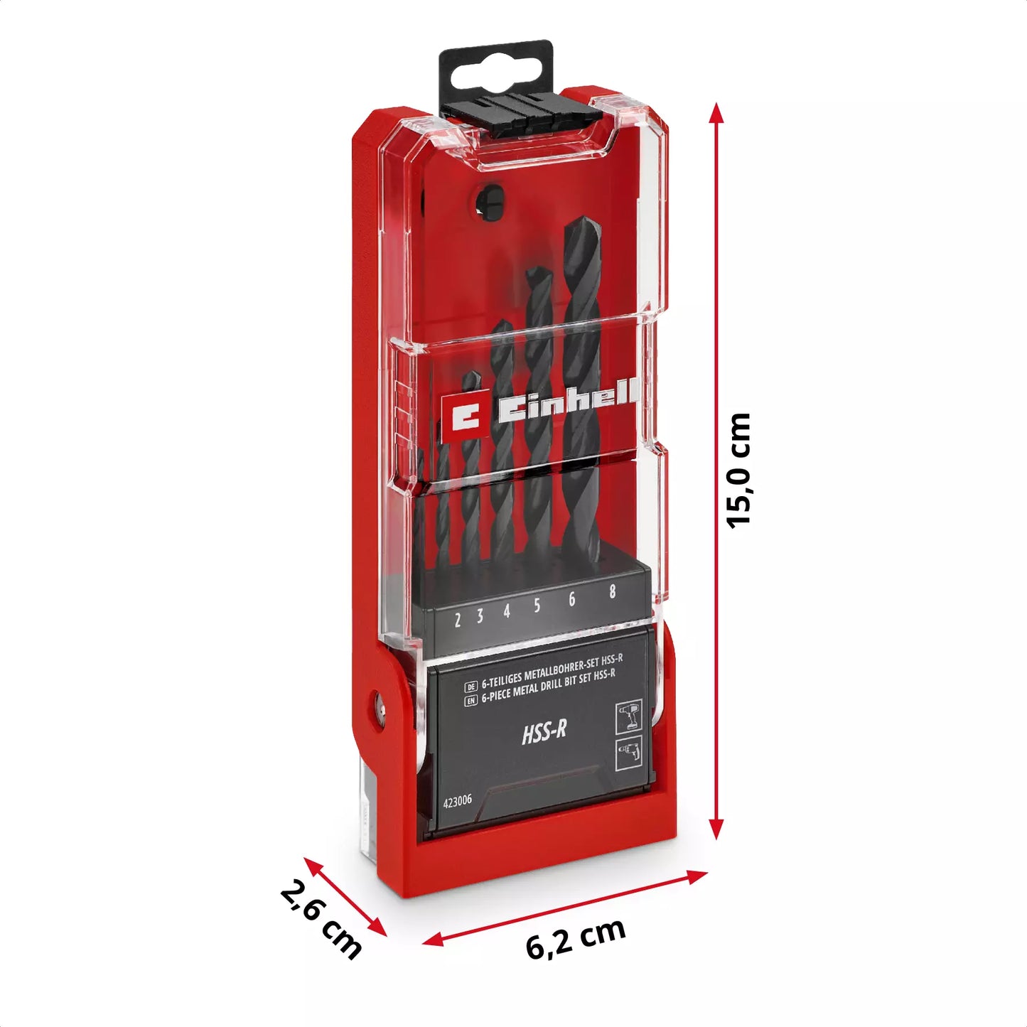 Juego de 6 brocas HSS-R LS Einhell 49423006