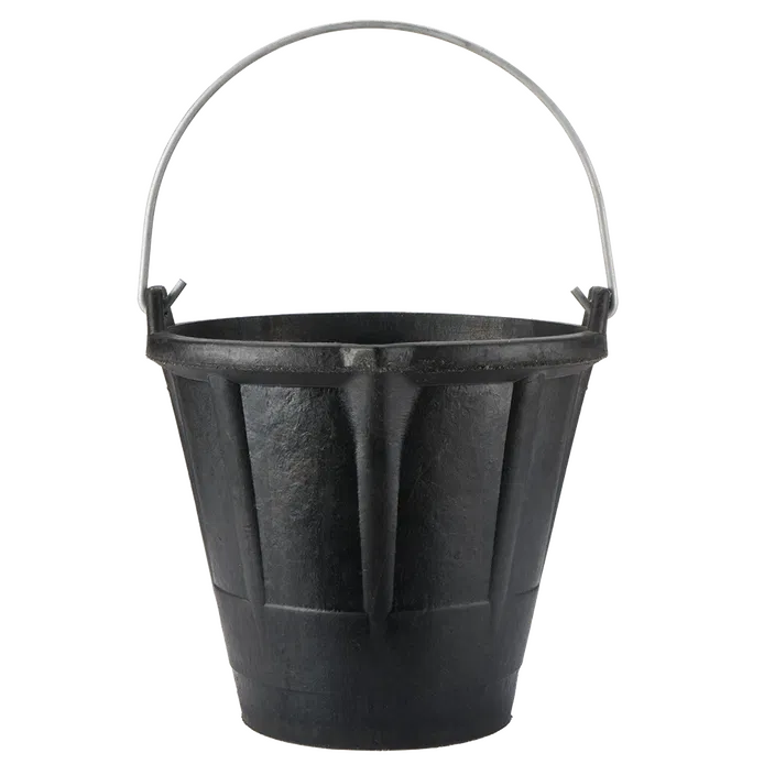 Cubo de caucho industrial 12L con asa metálica Bellota BKCIND12BM