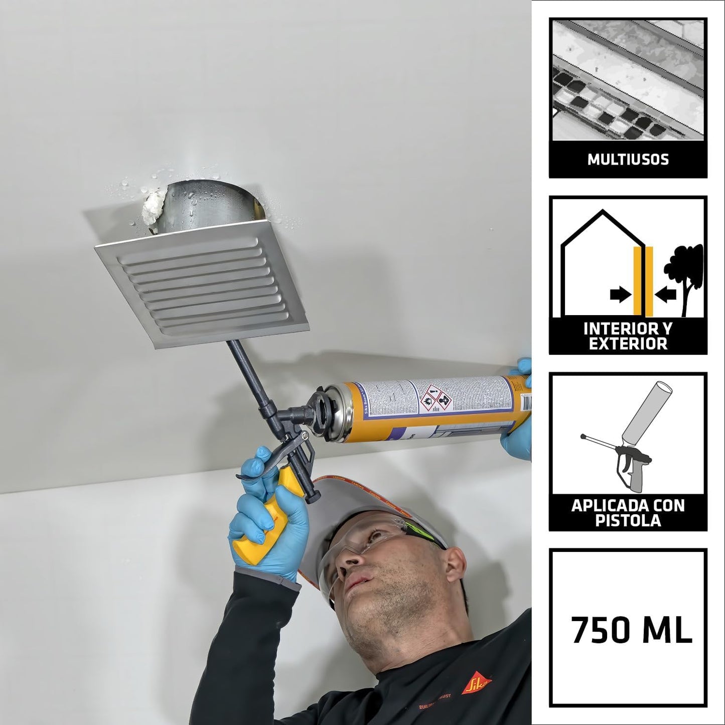 Espuma de poliuretano autoexpandible 750ml Sika Boom-580