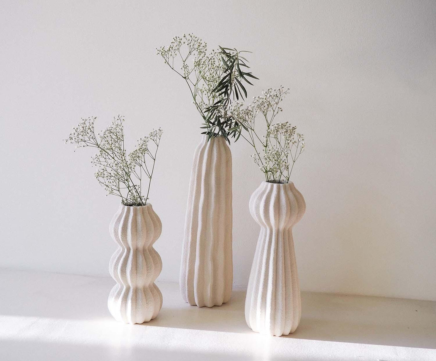 Jarrón decorativo de gres Kaduna blanco 48,5cm Andrea House