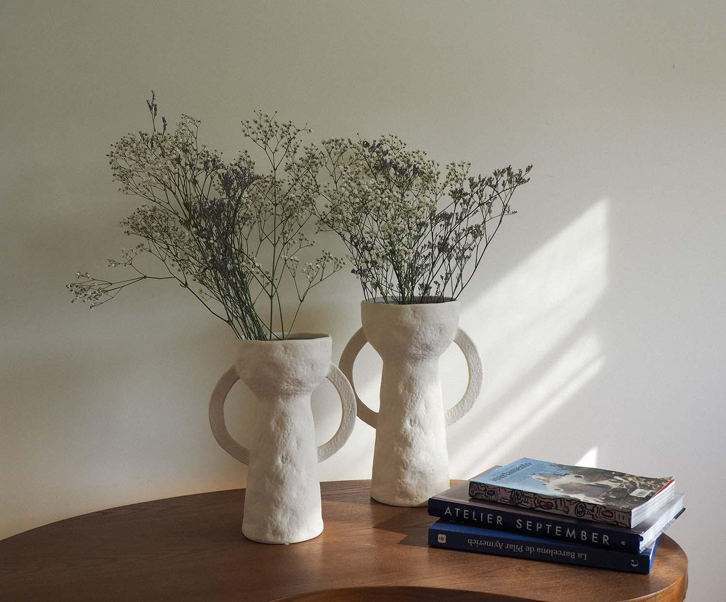 Jarrón decorativo de gres Dulia blanco 28cm Andrea House