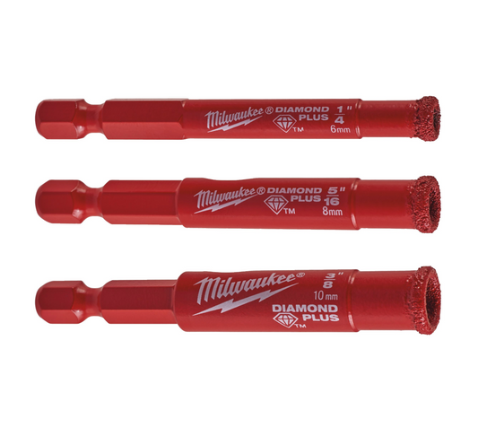 Set 3 brocas Diamond Max Milwaukee
