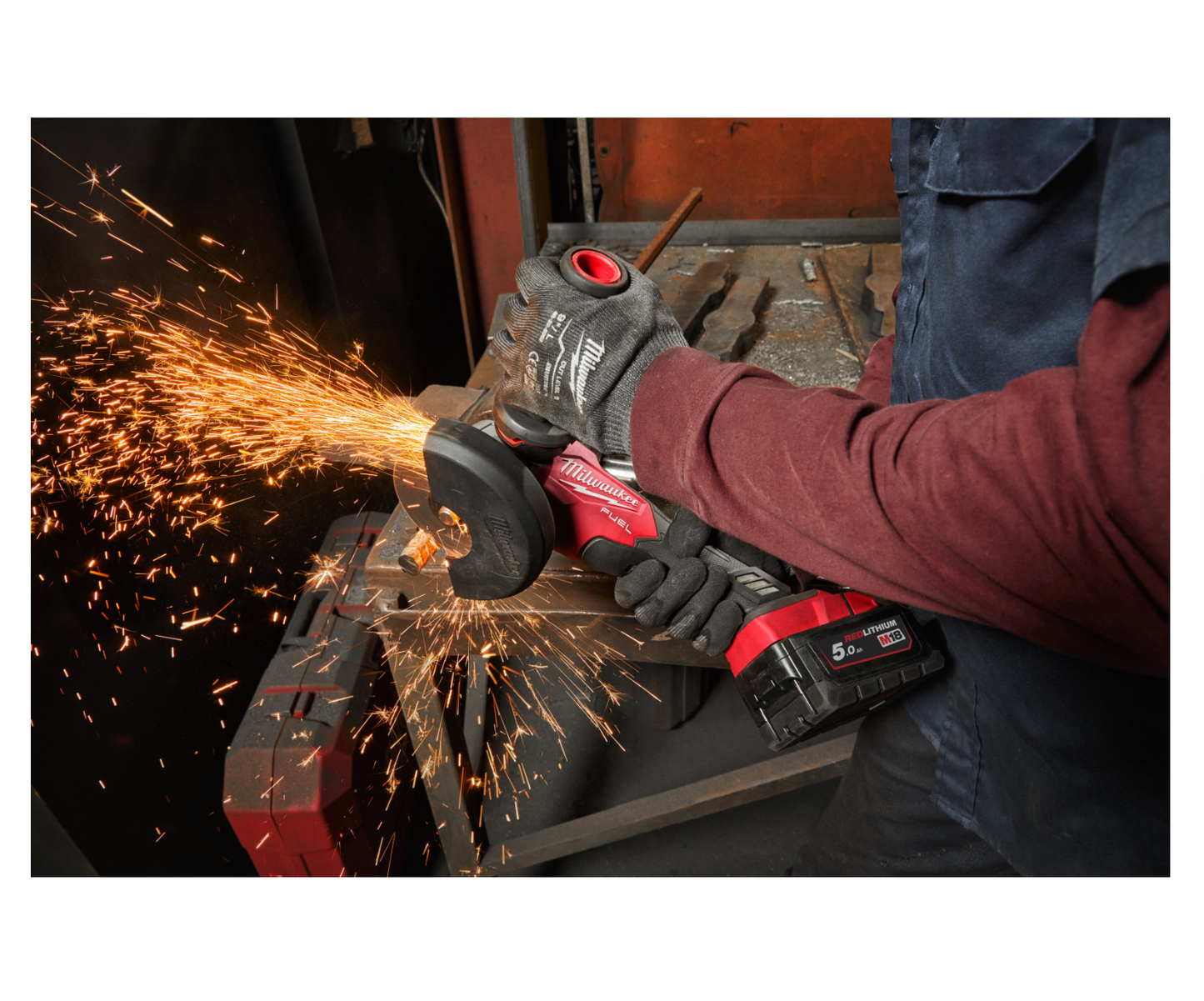 Powerpack Trapano a percussione + smerigliatrice + 2bat 5Ah + caricatore Milwaukee con 2 custodie M18 FPP2E3-502X