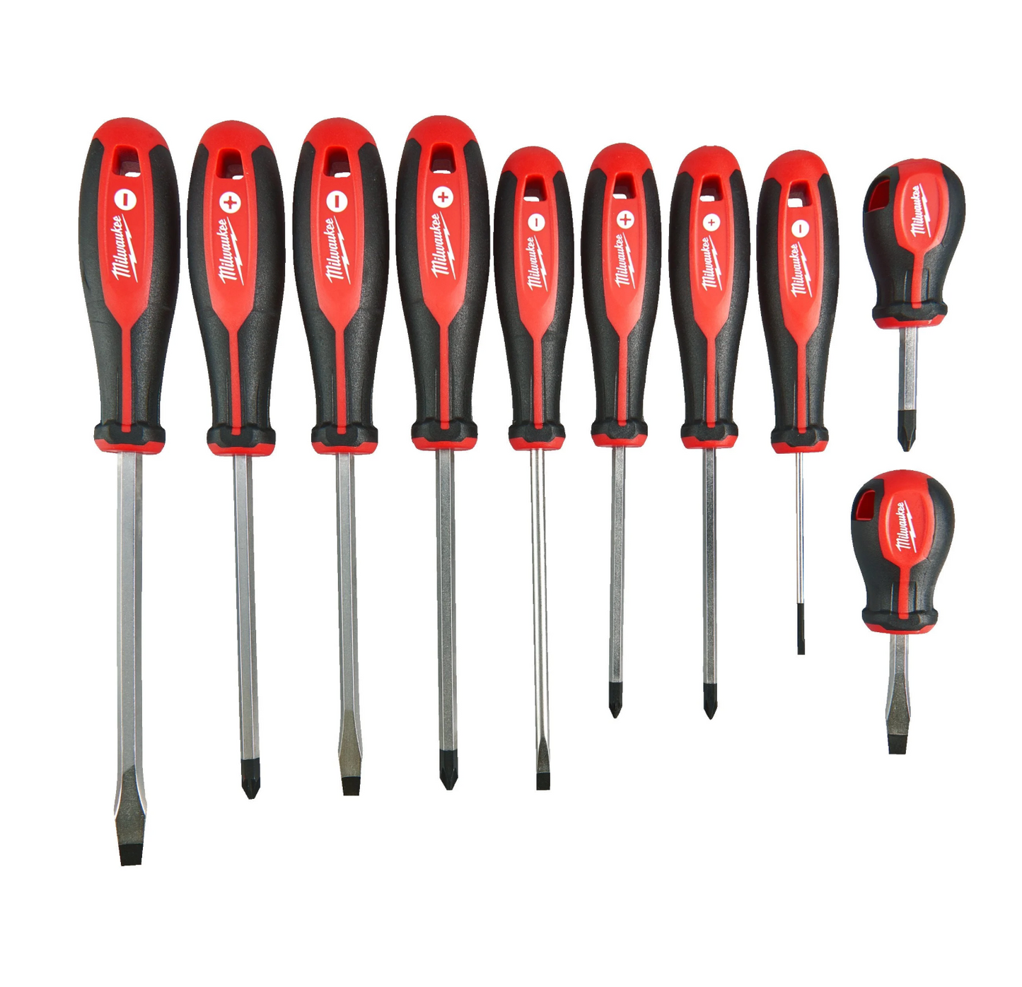 Conjunto especial con herramientas manuales + cargador + bateria + baúl con ruedas Milwaukee