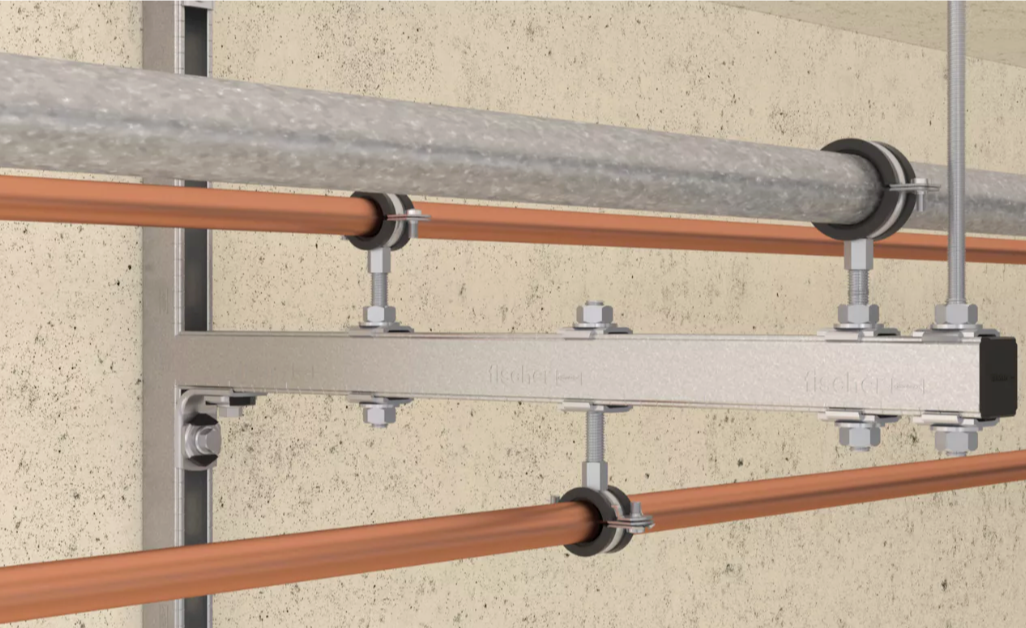Abrazadera para tuberías FRS-L 38-45 M8/M10 Universal Fischer