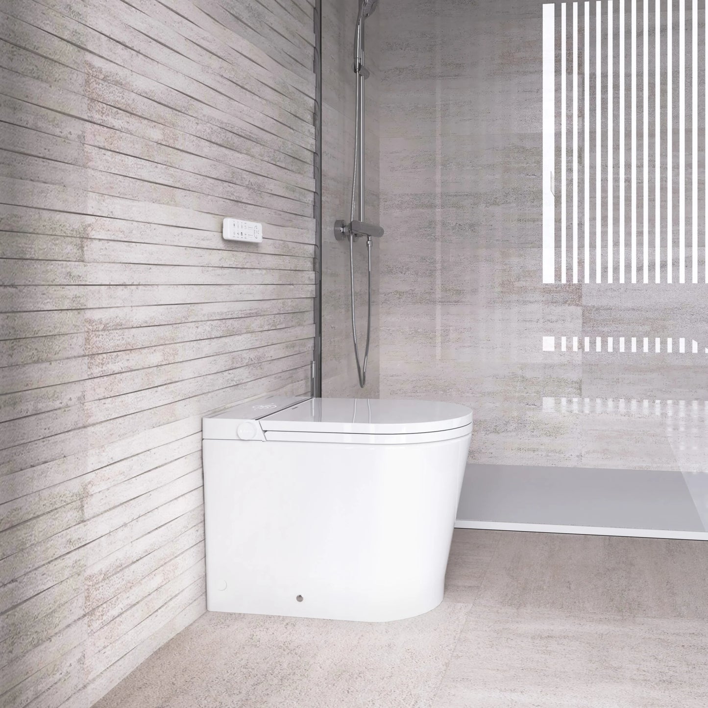Inodoro Japonés con Smart Cleaning Mizubath Rada Suelo Blanco