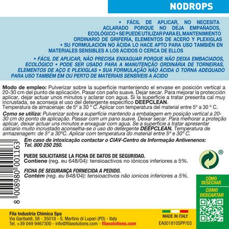 Fila NODROPS Detergente Spray Protettivo Antigoccia 750ml