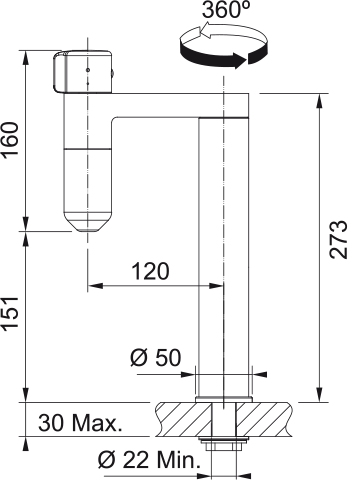 Rubinetto da cucina Vital Acqua filtrata Cromo/Metallo Franke 120.0621.228
