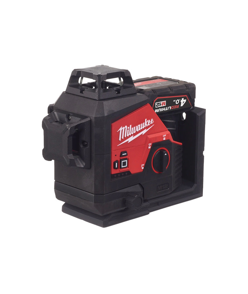 Livella laser a 3 linee verde Batteria M12 + caricatore + custodia Milwaukee M123PL-401C